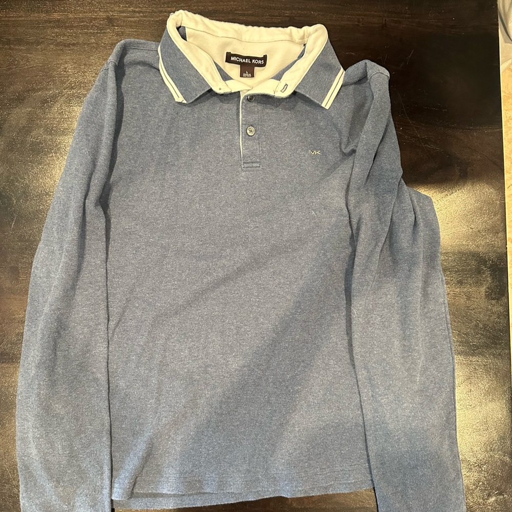 Michael Kors Blue Polo Shirt - Size L